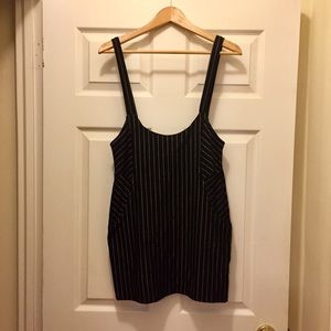 Pinstriped suspender dress